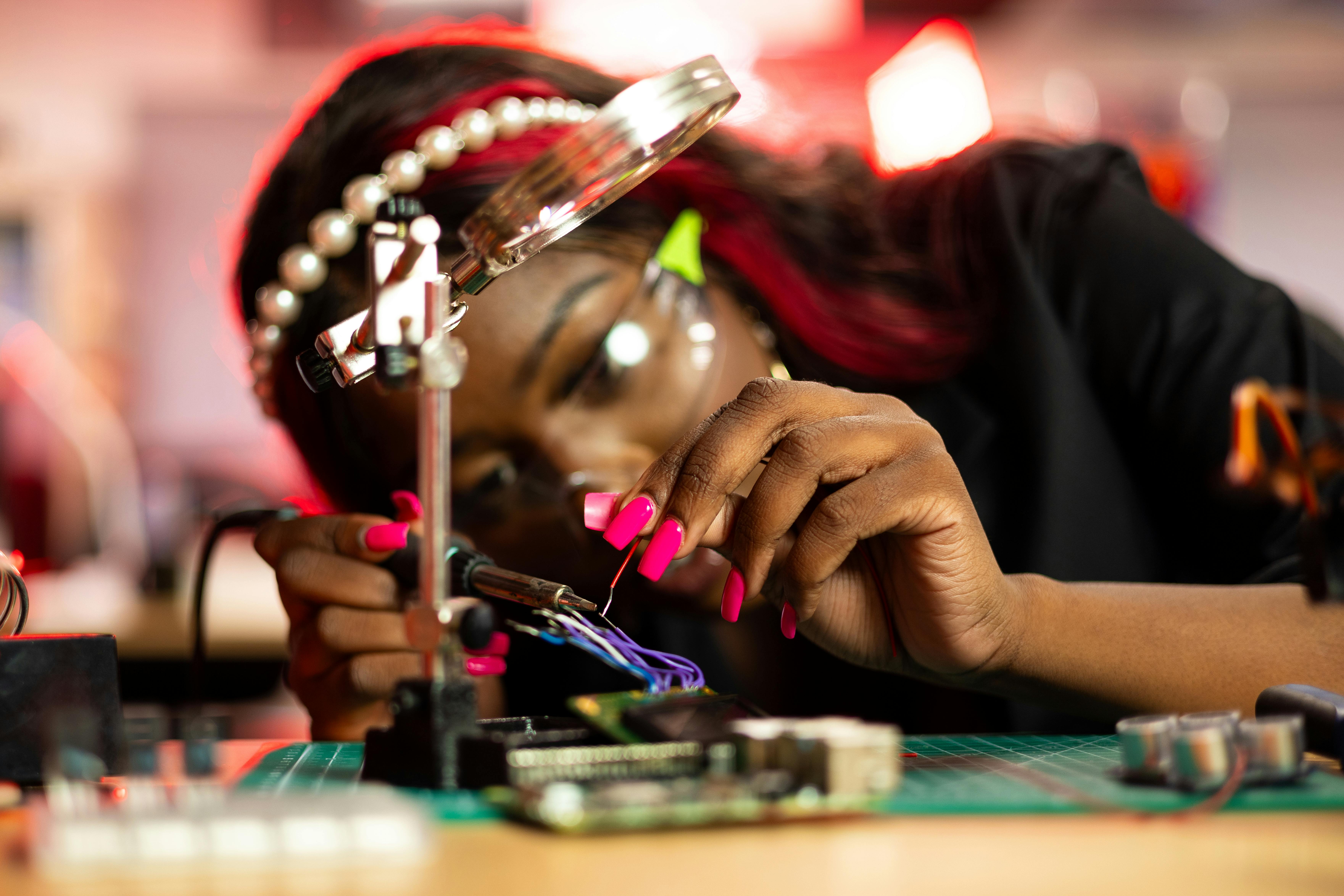 Female Engineer A female engineer works on a project