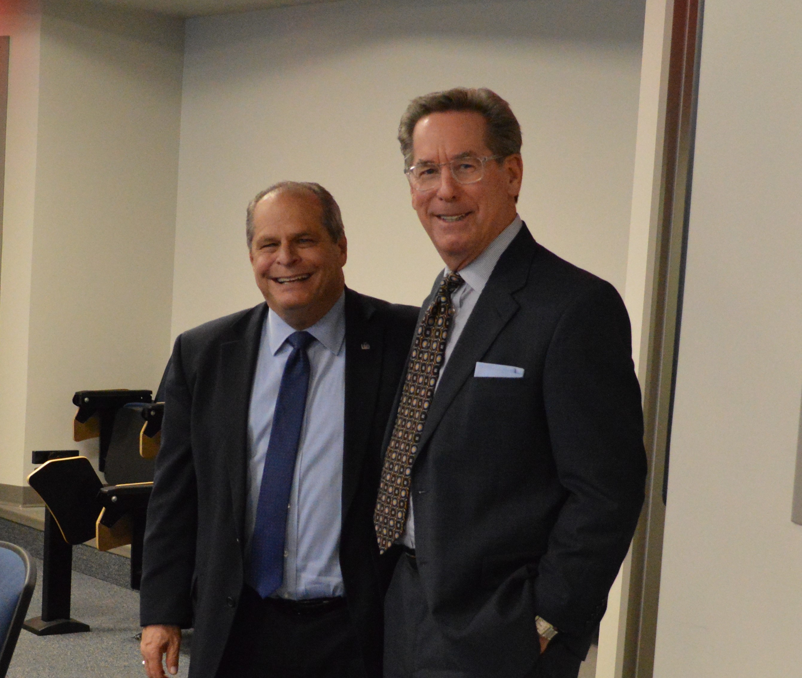 Former EIU president Dr. David Glassman, and Daniel Howrey, School of Business alumnus.