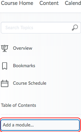 Add a module Add a module