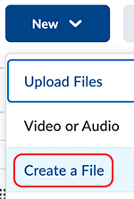 Create a file Create a file