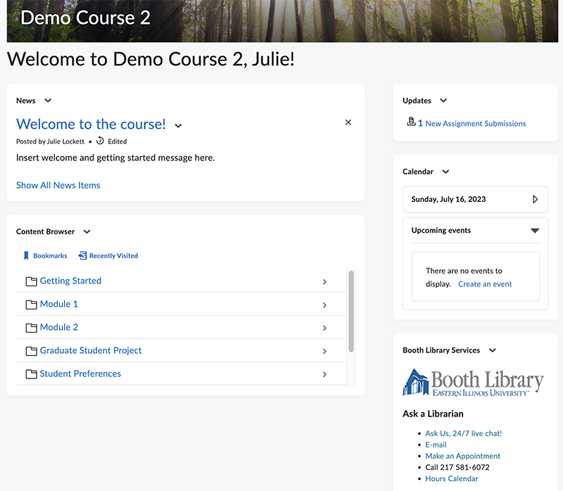 Default Course Homepage Default Course Homepage