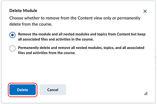Remove the Module and Content Remove the Module and Content