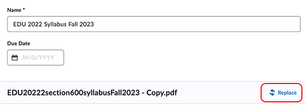Replace file Replace file