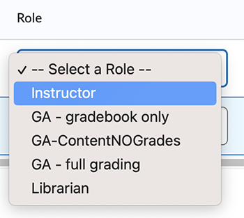 Select instructor role Select instructor role