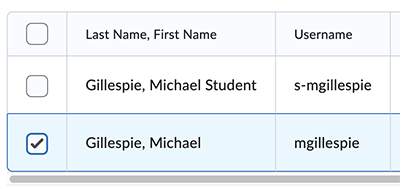 Select user name Select user name