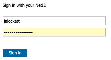 Sign in with your NetID Sign in with your NetID