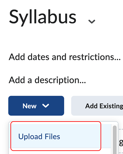 Upload files Upload files